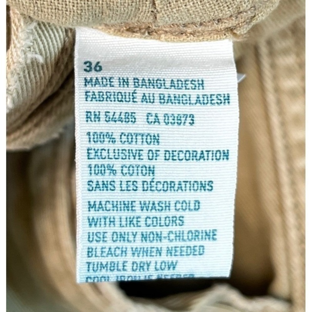 Y2K American Eagle Men's Cargo Shorts 36 / 37 Tan Khaki Classic Length Cotton - Picture 11 of 11